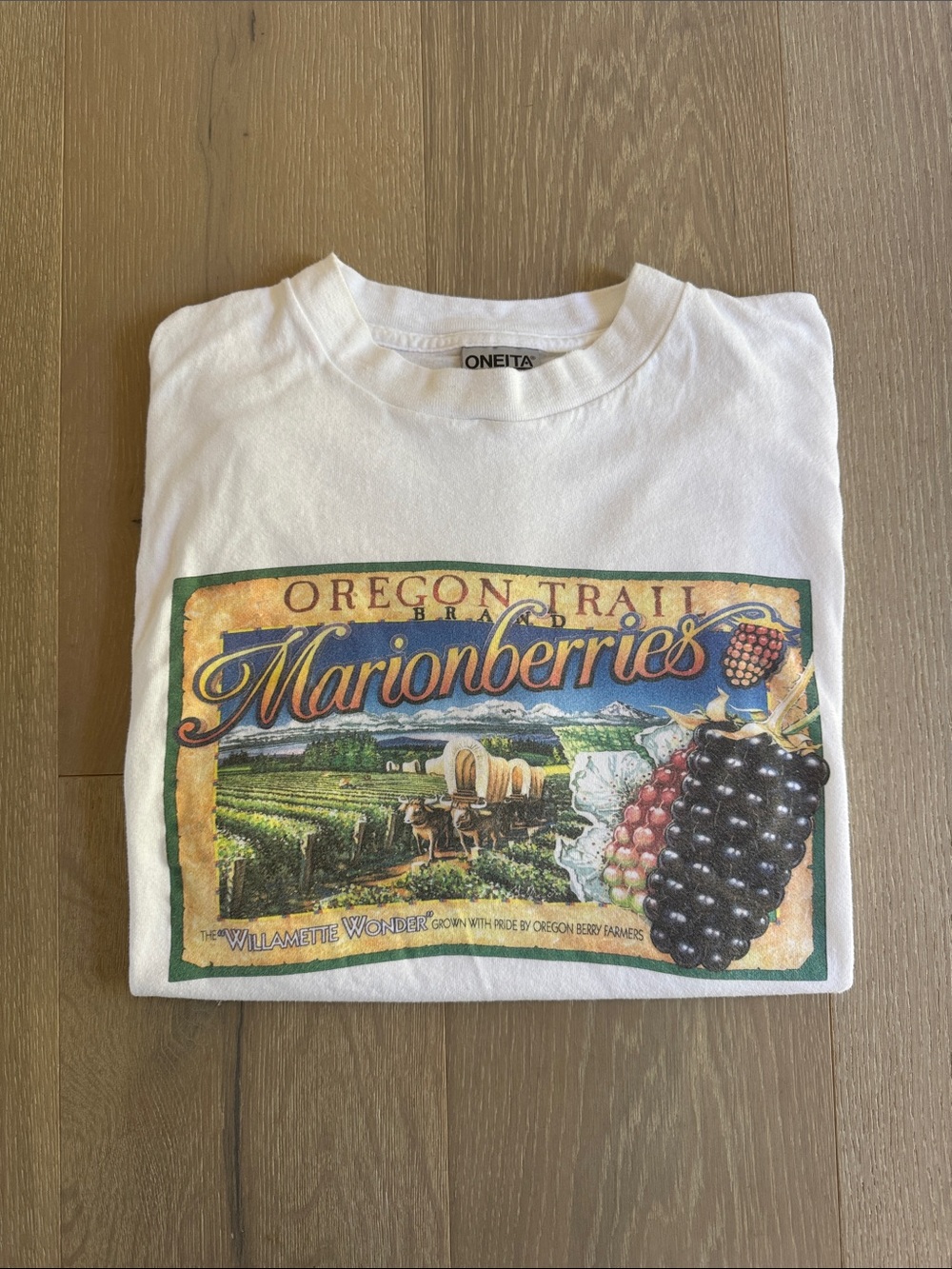 vintage oneita oregon trail brand marionberries single stitch t-shirt unisex L
